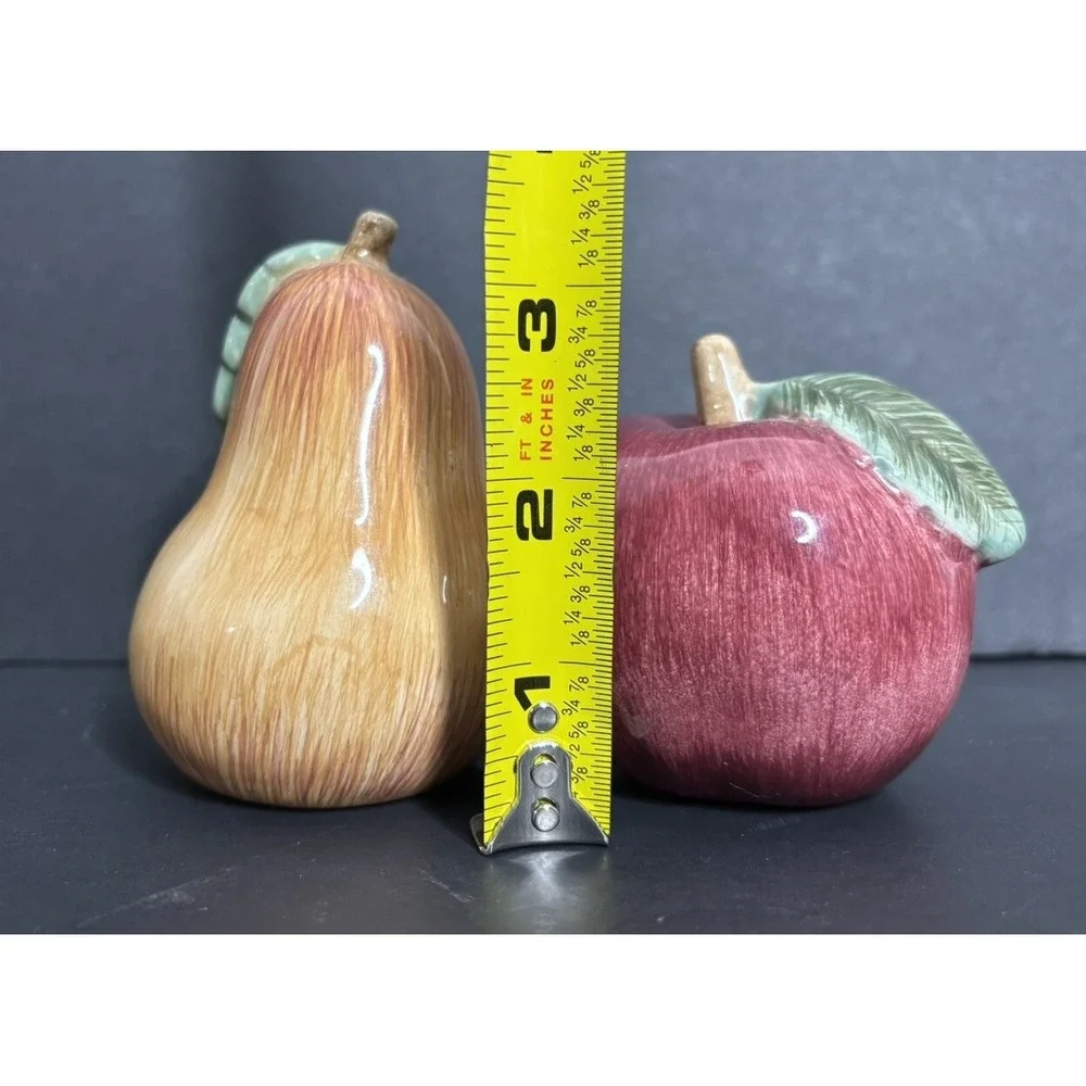 Noble Excellence Napa Valley Salt and Pepper Shakers Pear Apple Fruit Figural